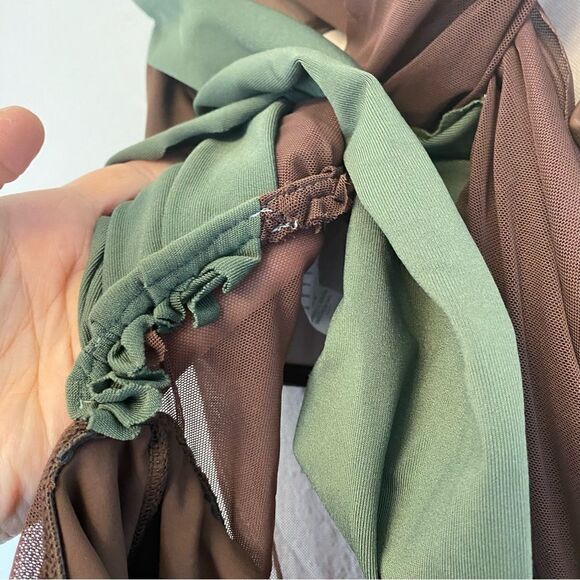 Weissman Balera Dance Costume custom brown Mesh Wrap Midi Dress D11003 Adult MA - Picture 6 of 12